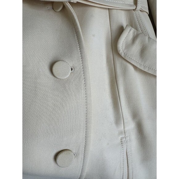 SOLD Auth Vintage Christian Dior Yellow Silk Belted Structured Coat Size XS - Picture 9 of 16